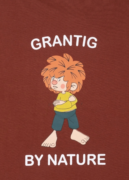 T-Shirt "Grantig by nature" - dunkelrot, v2